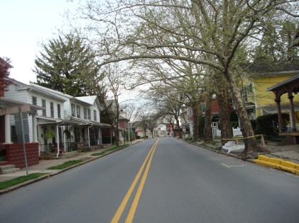 Recent view of the homes that Grandma would have walked by as she entered Watsontown.