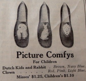 children's slippers a hundred years ago