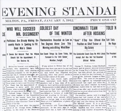 Milton Evening Standard (January 5, 1912)