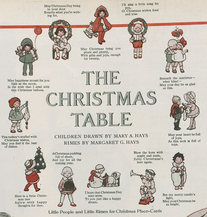 Place card figures and rhymes