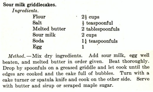 Sour milk griddle cakes recipe