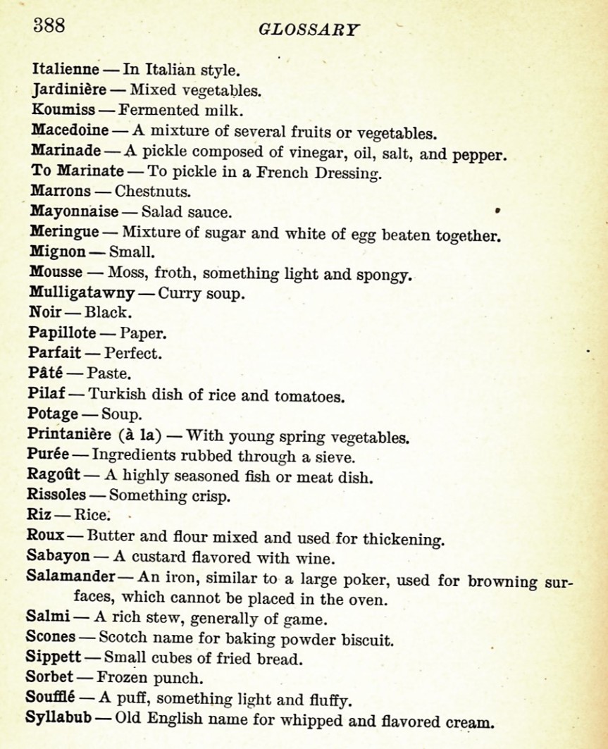 Hundred-year-old Cookbook Glossary 2