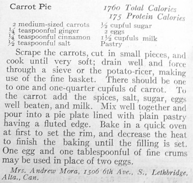 Carrot Pie Recipe
