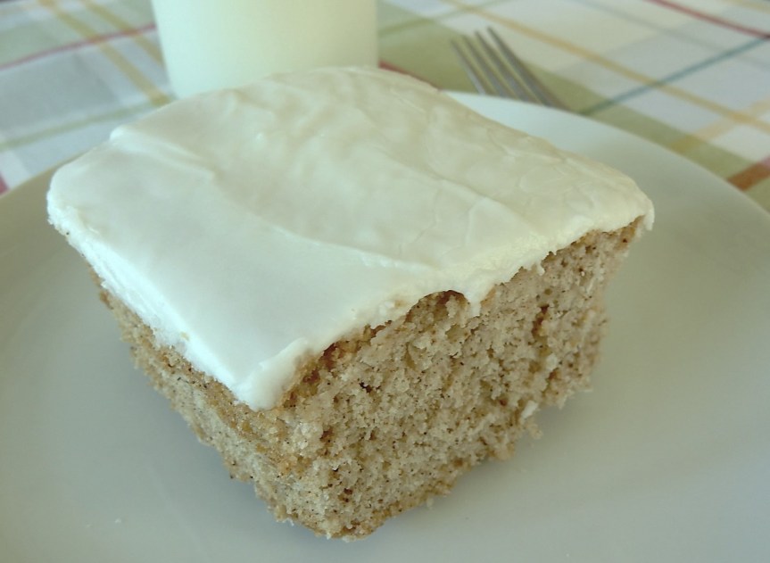 square piece of feather cake