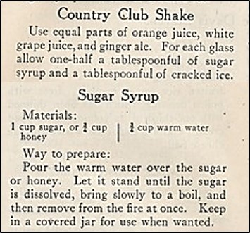 Recipe for Country Club Shake