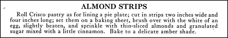 Recipe for Almond Strips