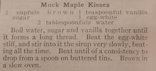 Recipe for Mock Maple Kisses