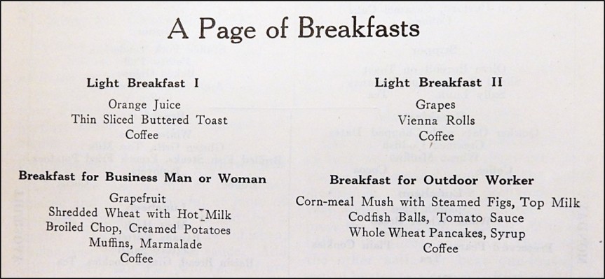 4 breakfast menus