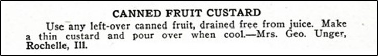 Recipe for Canned Fruit Custard