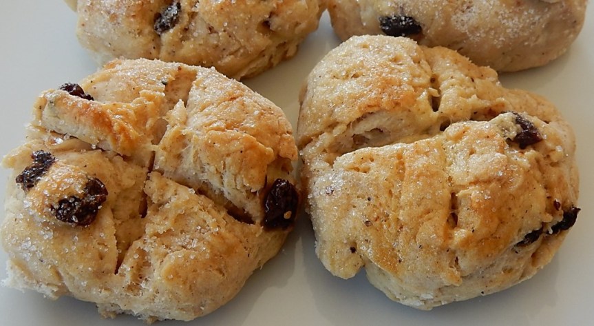 Hot Cross Buns on plate