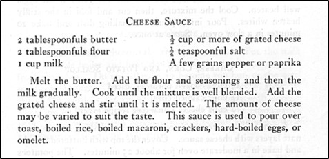 Recipe for Cheese Sause
