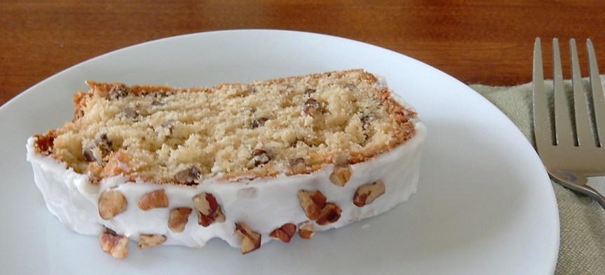 Slice of Maple Nut Cake on Plate