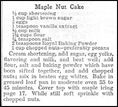 Recipe for Maple Nut Cake
