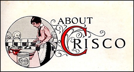 Image of woman baking and a can of Crisco