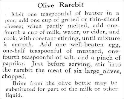 Olive Rarebit Recipe