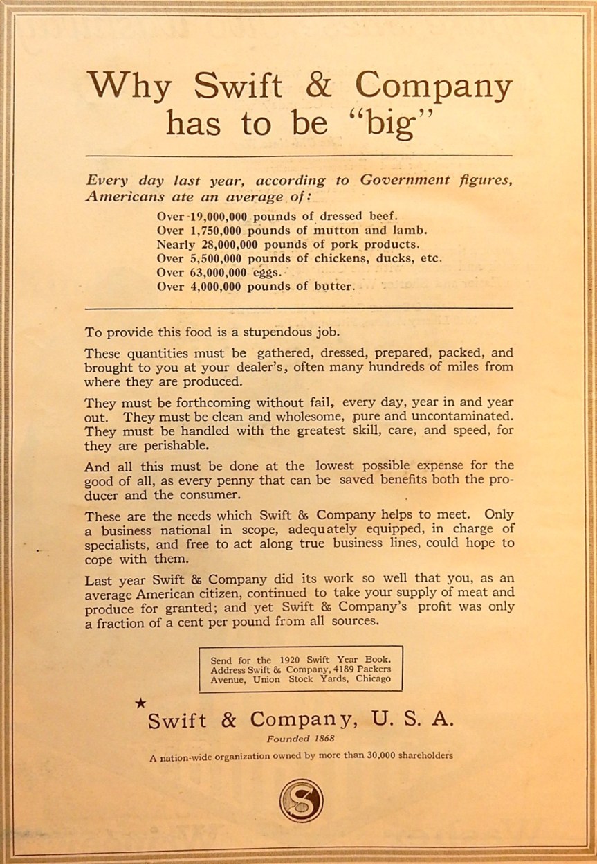 Swift and Company Advertisement