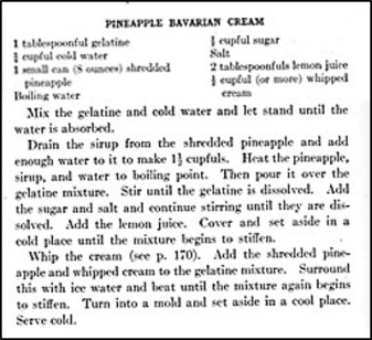 Recipe for Pineapple Bavarian Cream
