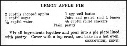 Recipe for Lemon Apple Pie