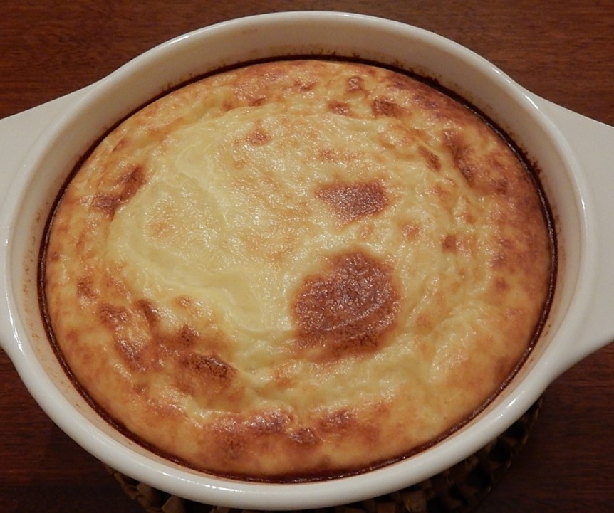 Onion Souffle in Casserole Dish