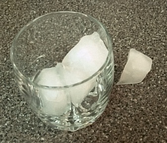 ice cubes in glass