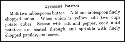 Recipe for Lyonnaise Potatoes