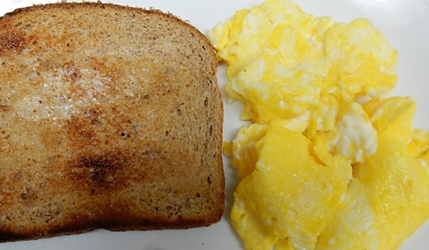 Scrambled Eggs, Country Style on Plast