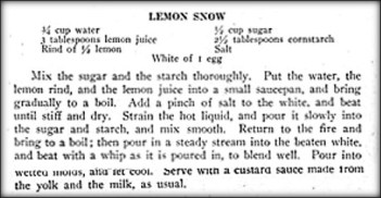 Recipe for Lemon Snow