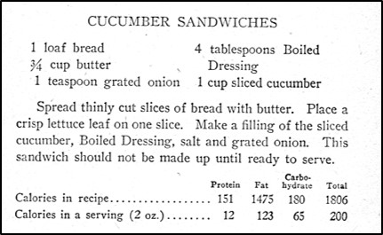 Recipe for Cucumber Sandwiches