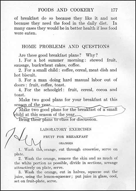 pencil marks in old textbook
