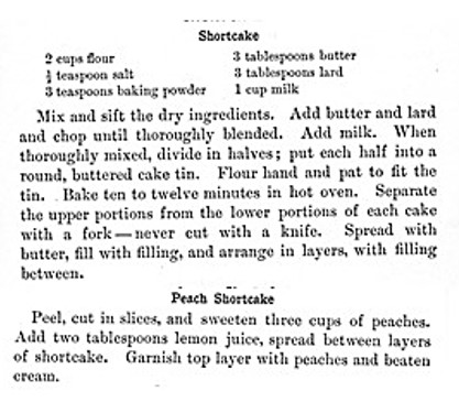 Recipe for Peach Shortcake