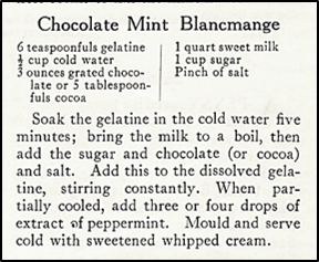 recipe for Chocolate Mint Blancmange