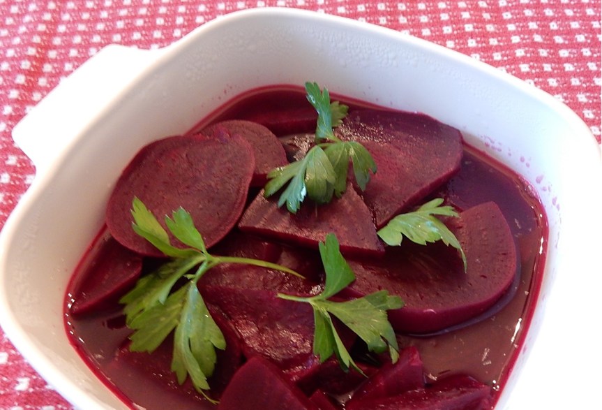 Sliced Beets in Lemon in Bowl