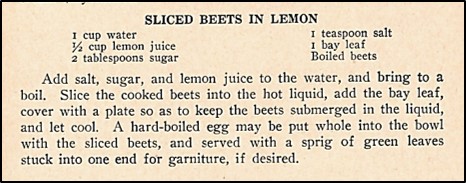 Recipe for Sliced Beet in Lemon
