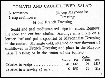 Recipe for Tomato and Cauliflower Salad