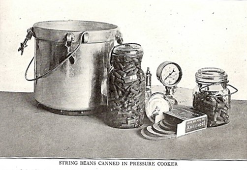 Pressure cook and jar of string beans