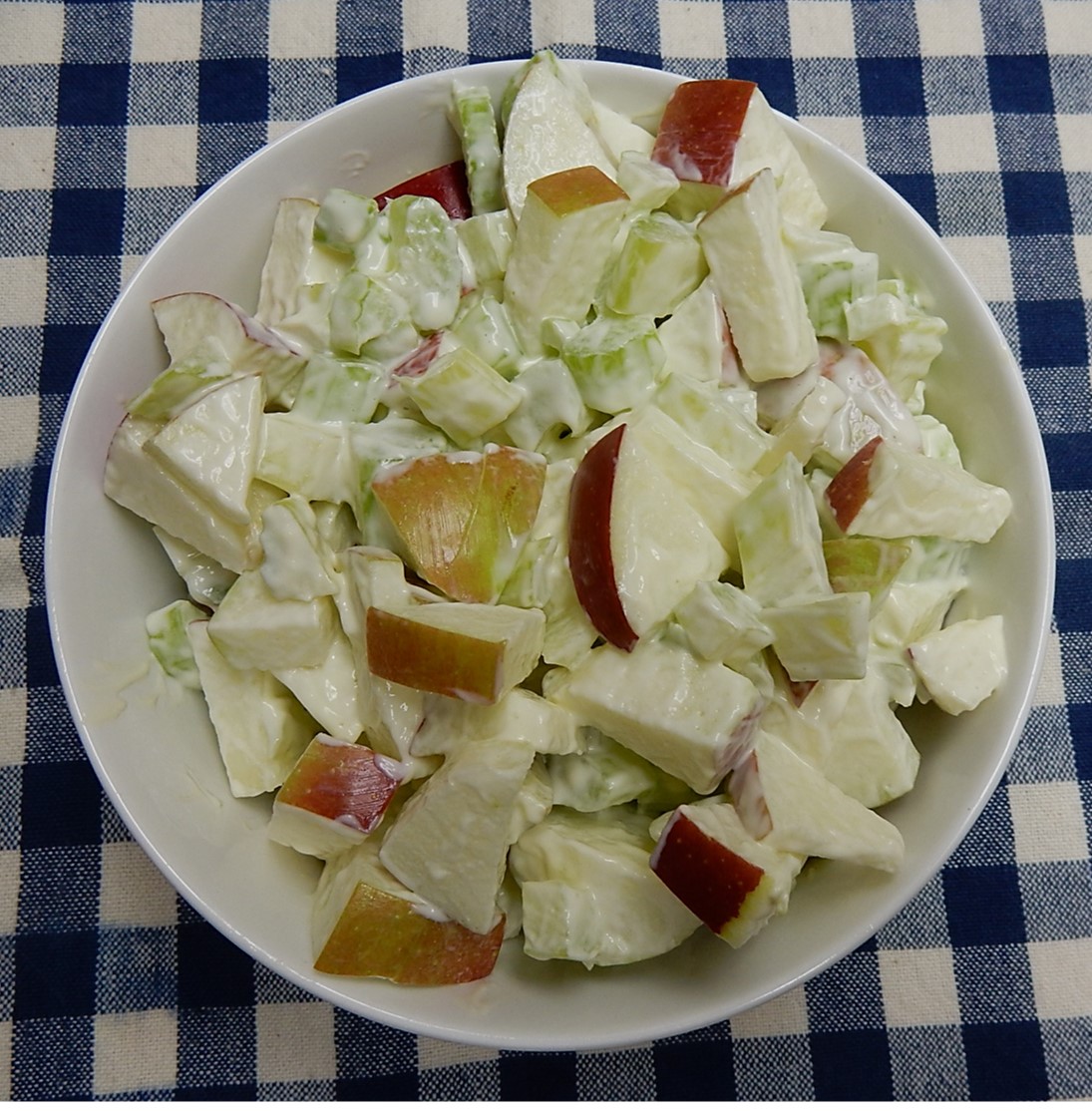 Celery and Apple Salad in dish
