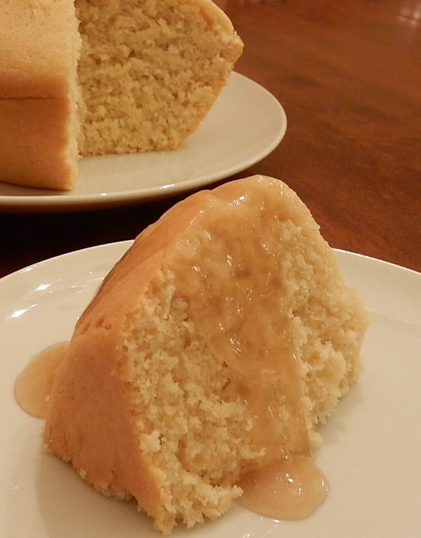 Slice of Steamed Ginger Pudding on Plaste