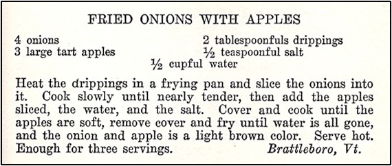 Recipe for Frined Onions with Apples
