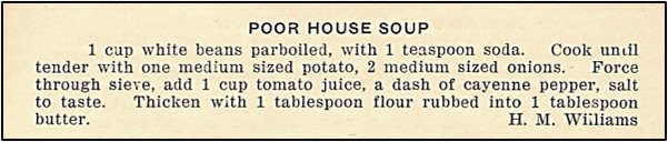 Recipe for Poor House Soup