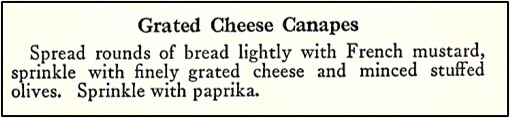 Recipe for Grate Cheese Canapes