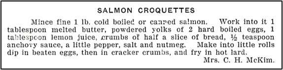 recipe for Salmon Crocuqettes