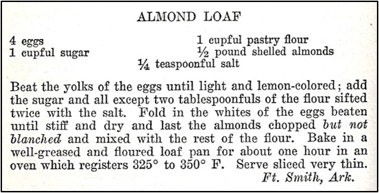 Recipe for Almond Loaf