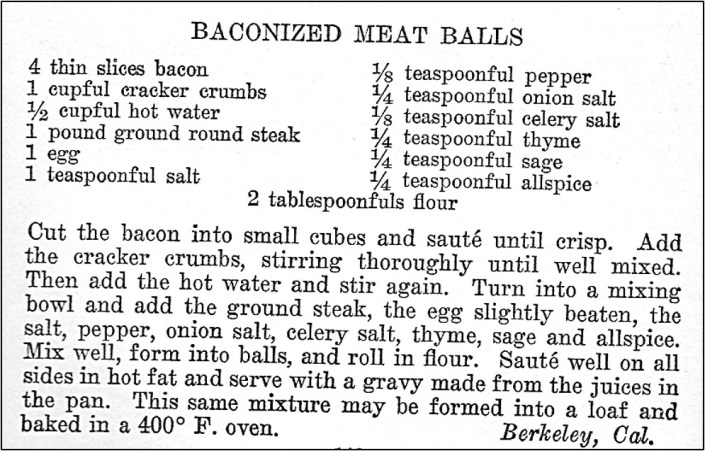 Recipe for Baconized Meatballs