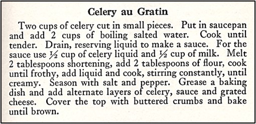 recipe for Celery au Gratin