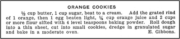 Recipe for Orange Cookies