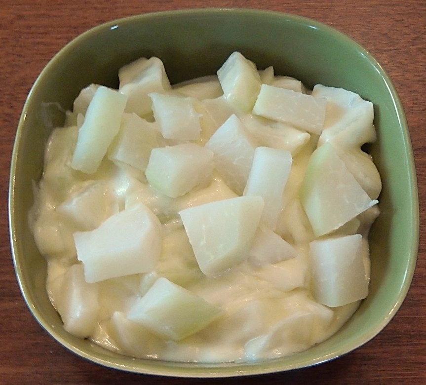 Kohlrabi with Golden Sauce in Dish