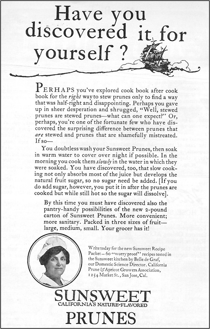 Sunsweet Prunes Advertisement