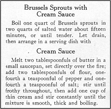 Recipe for Brussels Sprouts with Cream