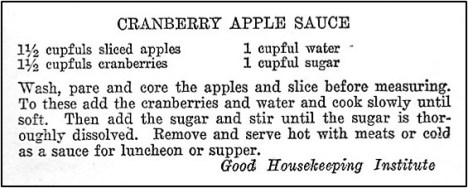 Recipe for Cranberry Applesauce