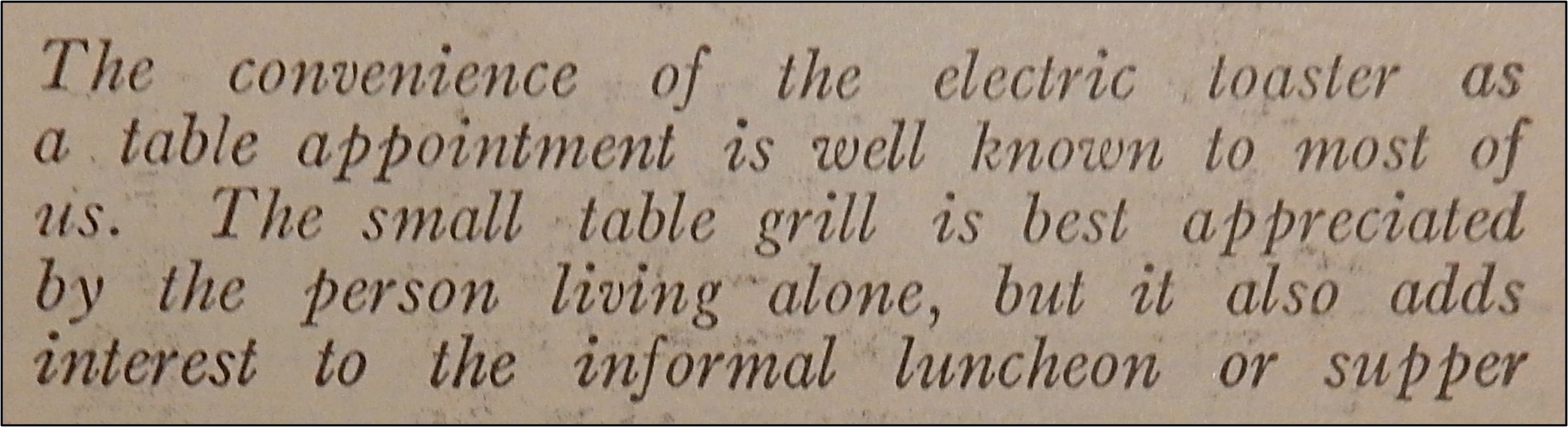 Description of old-fashioned toaster